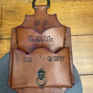 Awesome vintage leather mail holder
